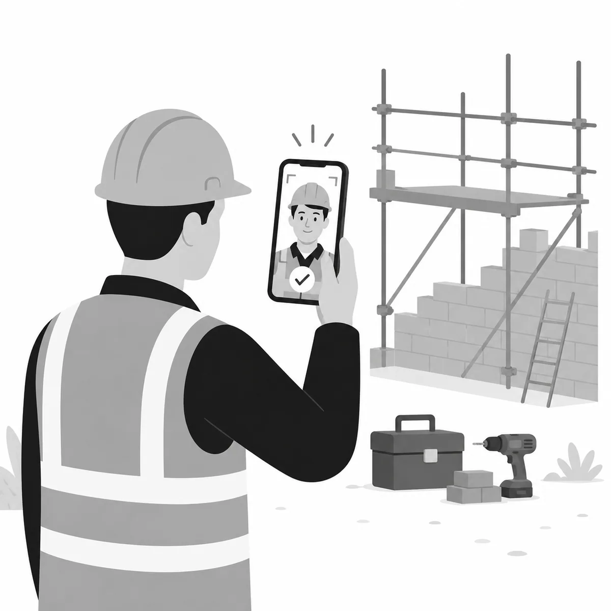 Medewerker maakt een verificatiefoto bij het inklokken
