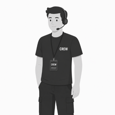 Evenementencrew met headset
